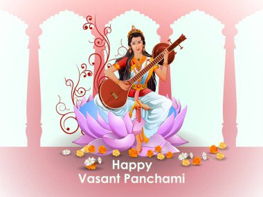 Tanrıça Saraswati Vasant Panchami Puja Hindistan için
