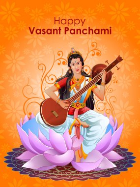 Tanrıça Saraswati Vasant Panchami Puja Hindistan için