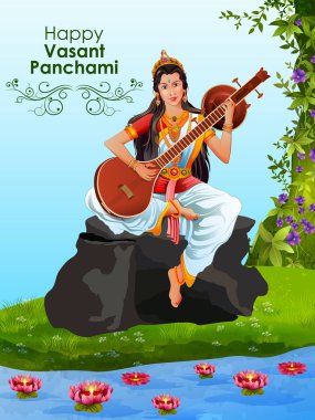 Tanrıça Saraswati Vasant Panchami Puja Hindistan için