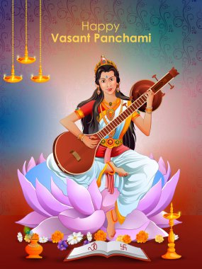 Tanrıça Saraswati Vasant Panchami Puja Hindistan için