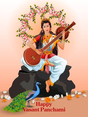 Tanrıça Saraswati Vasant Panchami Puja Hindistan için