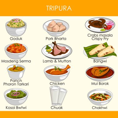 Örnek: Tripura Hindistan'ın lezzetli geleneksel yemekler