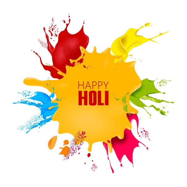 Vectorillustratie van kleurrijke splash voor Holi achtergrond — Stockvector