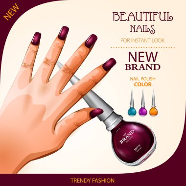 Reklam promosyon afiş için trendy Renkli oje modası