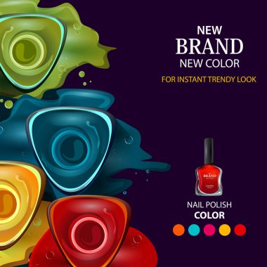 Reklam promosyon afiş için trendy Renkli oje modası