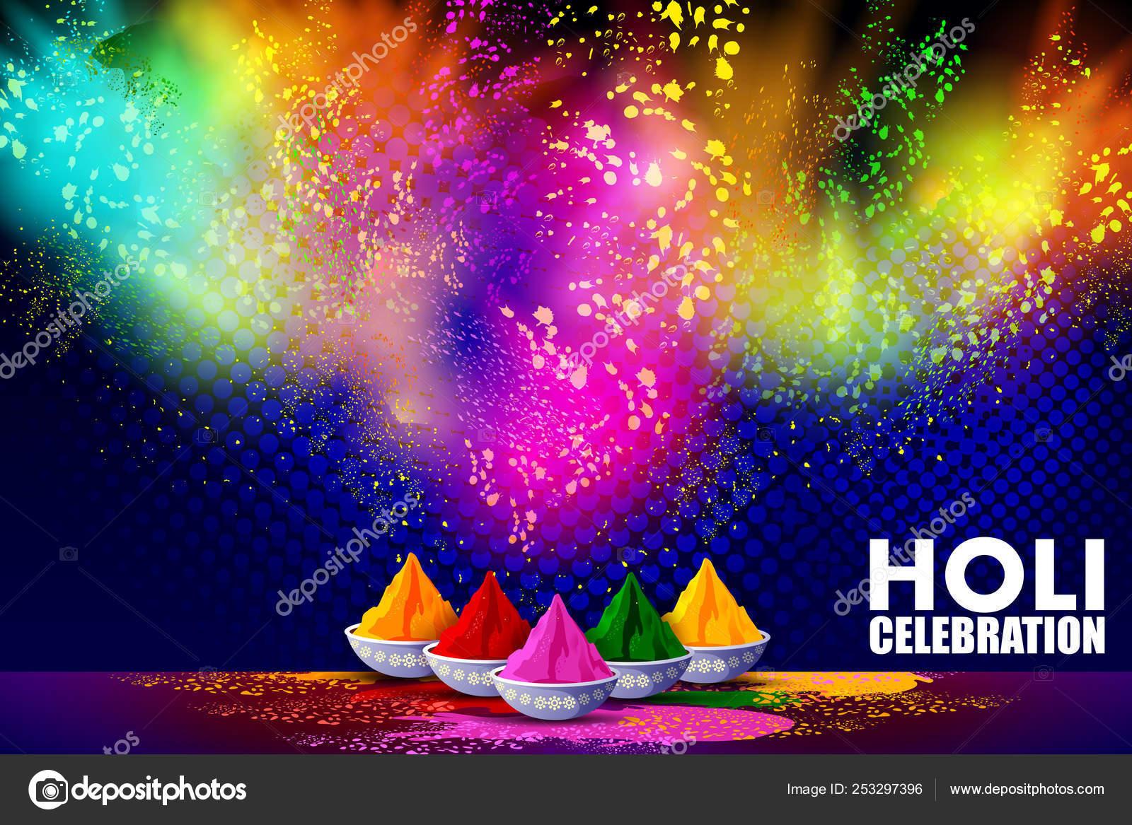 Colorful Happy Hoil Party Background For Festival Of Colors In India Vector Image By C Snapgalleria Vector Stock