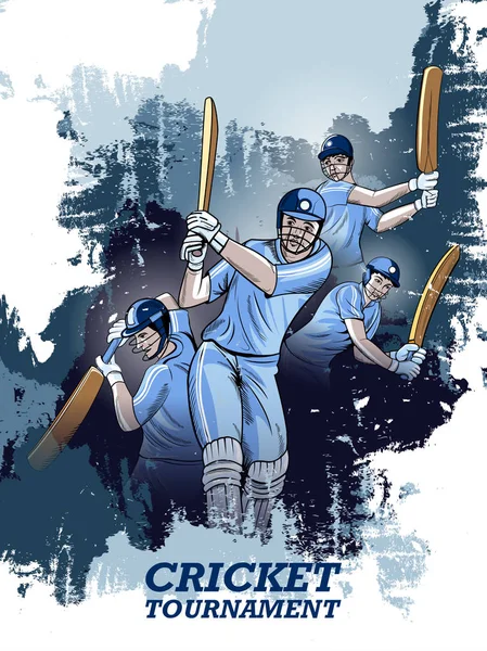 Ο batsman παίκτης στο πρωτάθλημα τουρνουά κρίκετ παρασκήνιο — Διανυσματικό Αρχείο