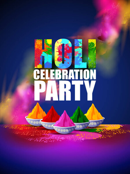 Colorful Happy Hoil Party background for festival of colors in India