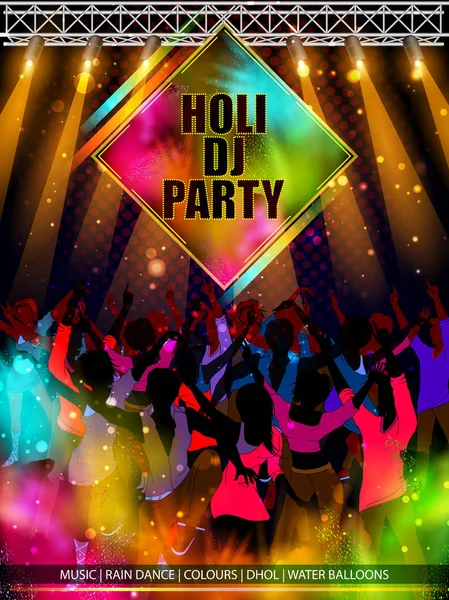 Fond coloré Happy Hoil Party pour le festival des couleurs en Inde — Image vectorielle