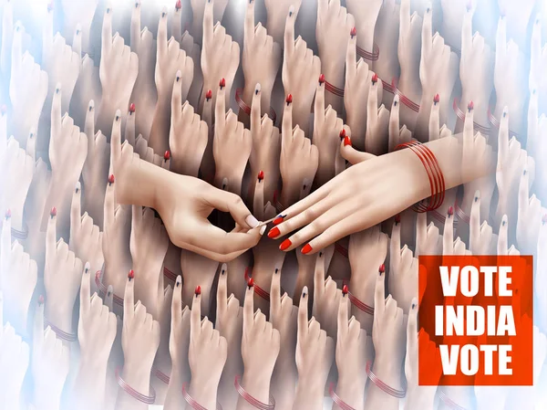 Póster pancarta muestra la mano del pueblo indio para la campaña electoral y electoral de la India — Archivo Imágenes Vectoriales