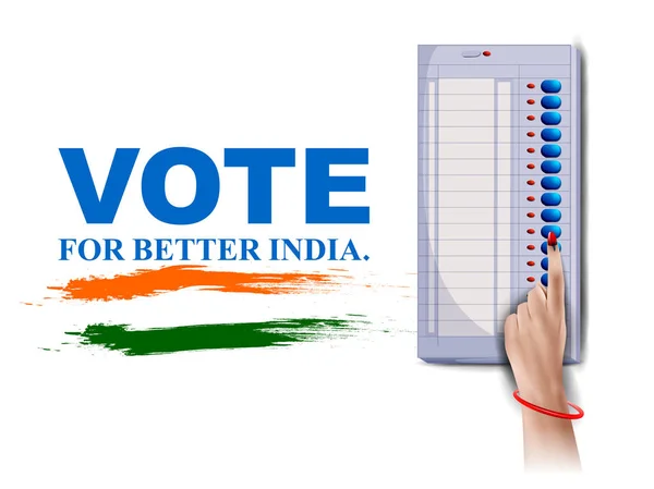 Affiche bannière montrer la main des Indiens pour les élections et la campagne de vote de l'Inde — Image vectorielle