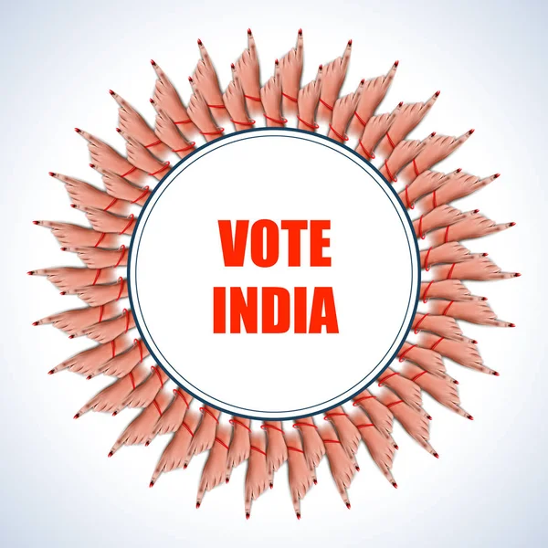 Poster banner Toon hand van Indische mensen voor verkiezing en stemming polling campagne van India — Stockvector