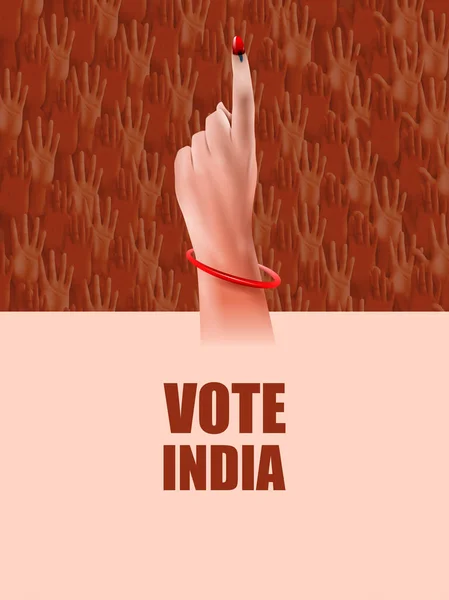 Плакат показывает руку индийцев для предвыборной и голосующей избирательной кампании Индии — стоковый вектор