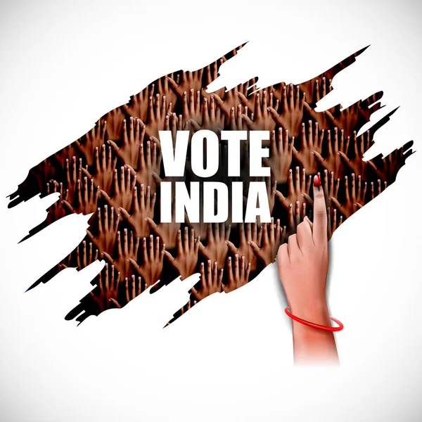 Póster pancarta muestra la mano del pueblo indio para la campaña electoral y electoral de la India — Archivo Imágenes Vectoriales