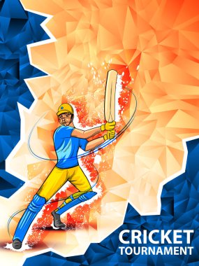 Kriket Şampiyonası turnuva arka planda oyuncu topa vuran oyuncu