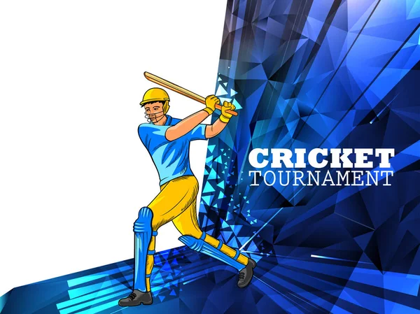 Schlagmann im Hintergrund des Cricket-Turniers — Stockvektor