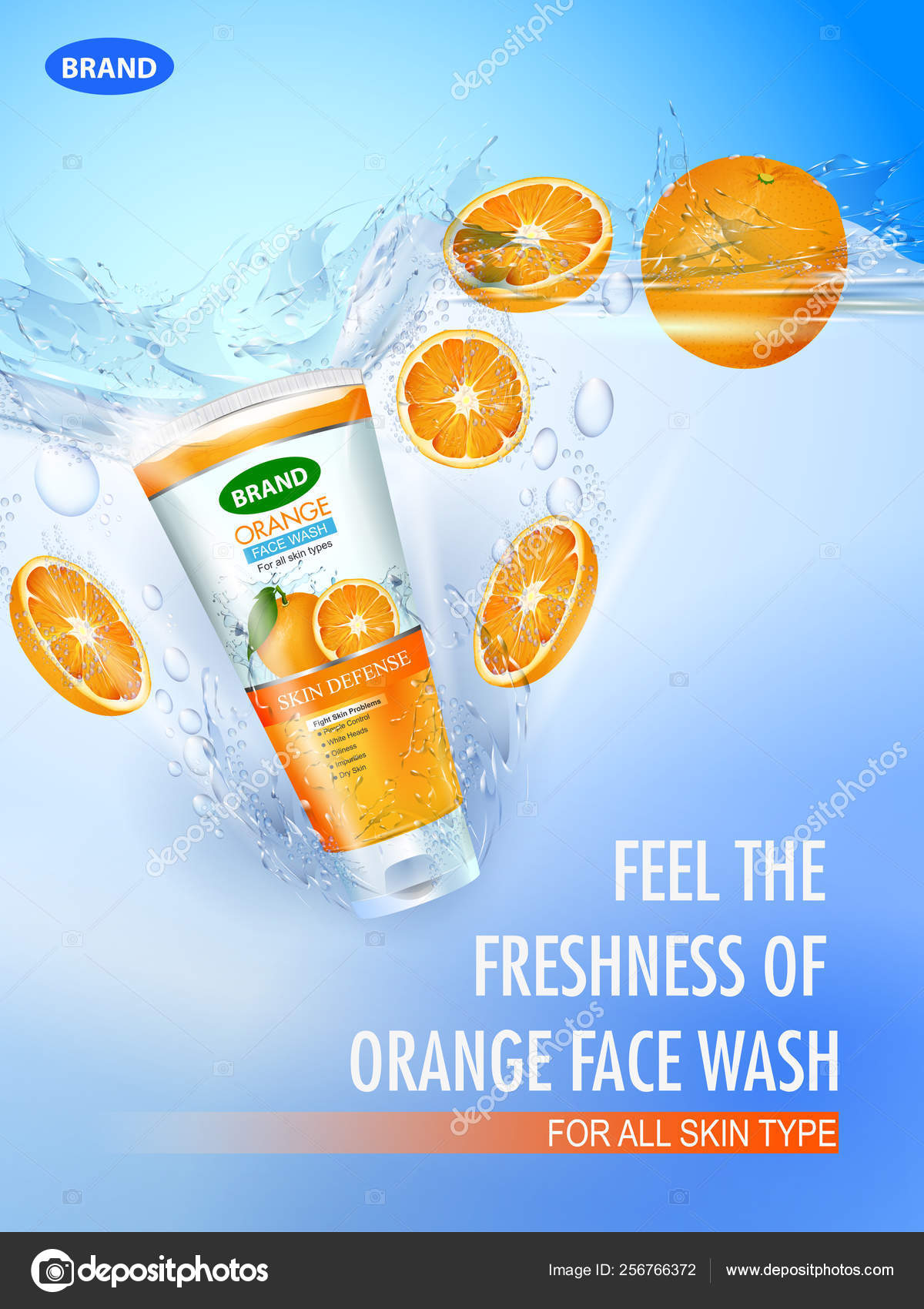 Advertisement promotion banner for cool and refreshing foaming face