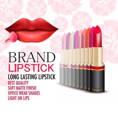 Trendy renkli marka için reklam promosyon Banner ruj moda