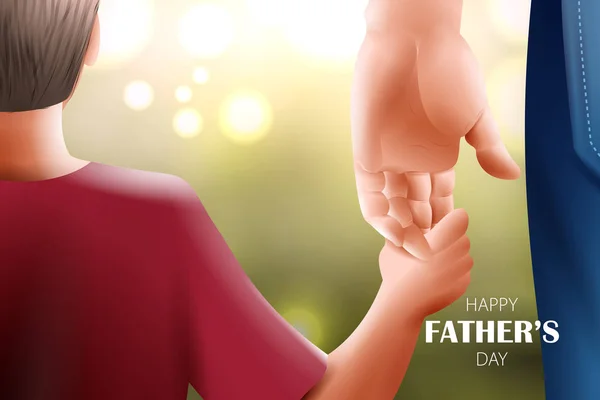 Feliz Dia dos Pais fundo mostrando ligação e relacionamento entre criança e pai — Vetor de Stock