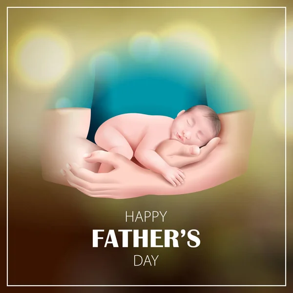 Lyckliga fäder dag bakgrund visar bindning och förhållandet mellan barn och far — Stock vektor