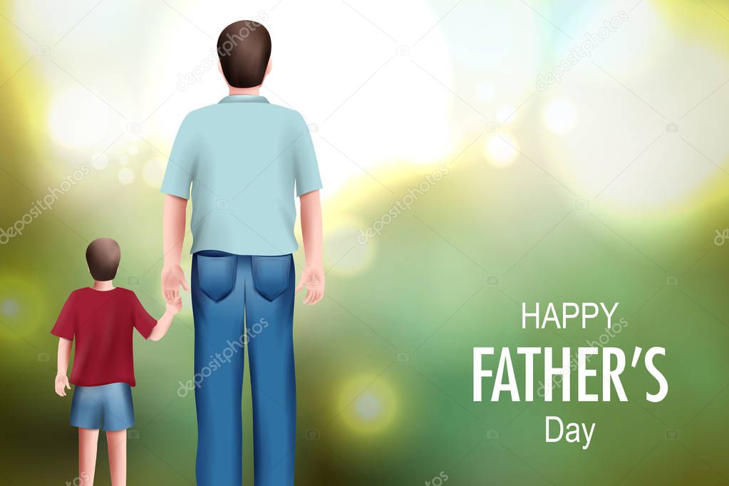 Happy Fathers Day background showing bonding and relationship between kid and father