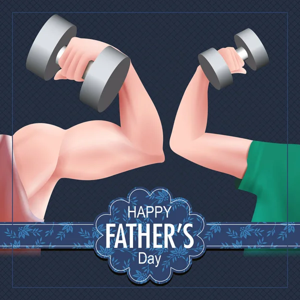 Lyckliga fäder dag bakgrund visar bindning och förhållandet mellan barn och far — Stock vektor