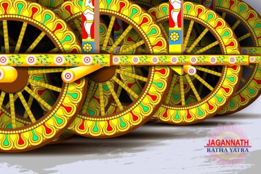 Rath Yatra Lord Jagannath festivali. Hindistan 'ın Odisha kentinde tatil arkaplanı kutlandı.