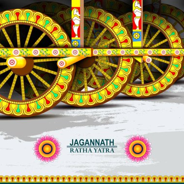 Rath Yatra Lord Jagannath festivali. Hindistan 'ın Odisha kentinde tatil arkaplanı kutlandı.