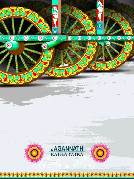 Rath Yatra Lord Jagannath festiwal Wakacyjne tło obchodzone w Odisha, Indie — Wektor stockowy