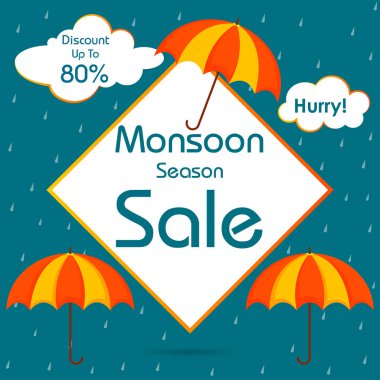 Büyük muson satış ve promosyon reklam afiş arka plan şablonu