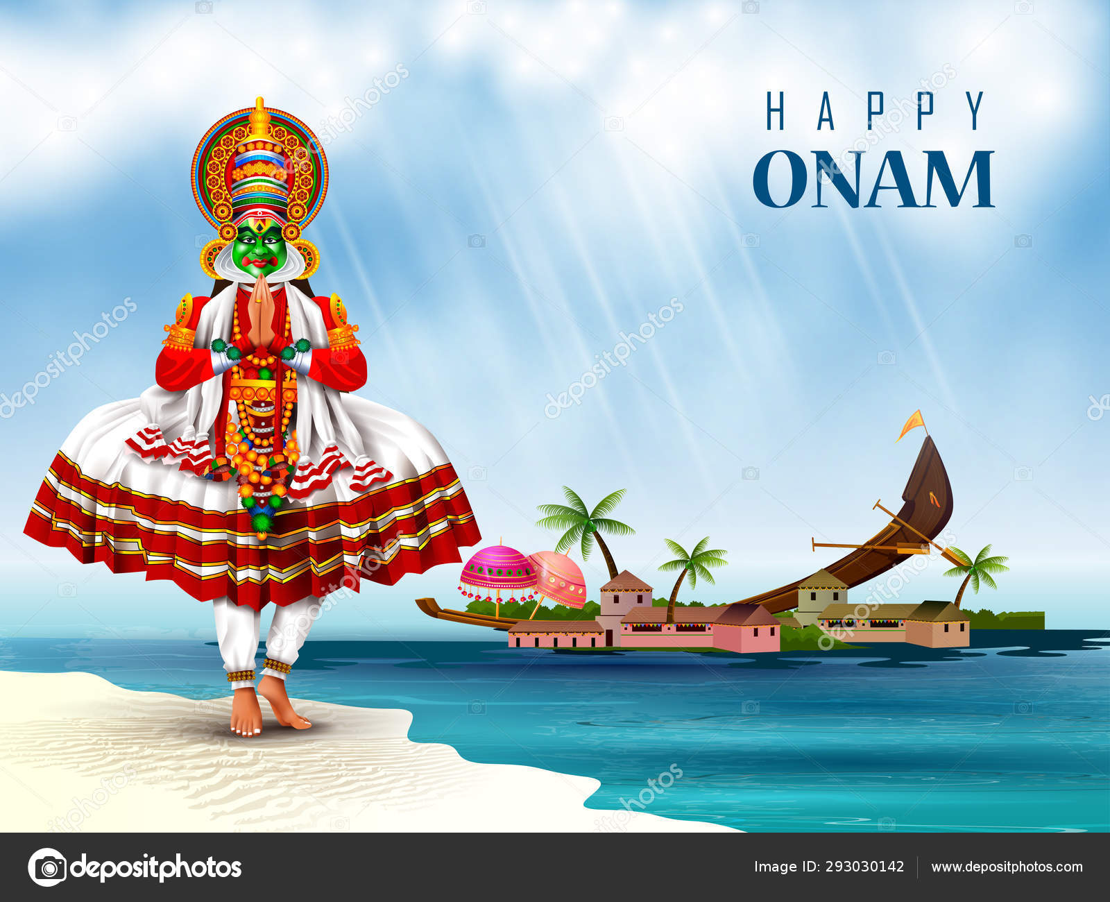 Happy Onam holiday for South India festival background Stock Vector Image  by ©snapgalleria #293030142