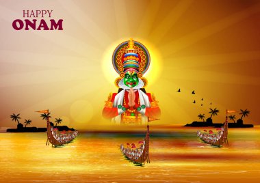Happy Onam holiday for South India festival background clipart
