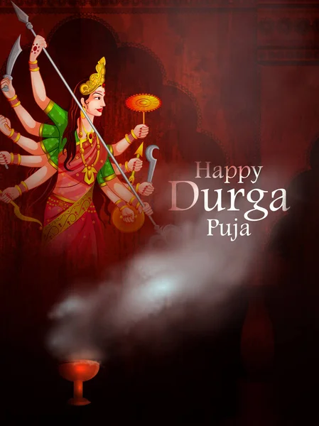 Feliz Durga Puja India festival fondo de vacaciones — Vector de stock