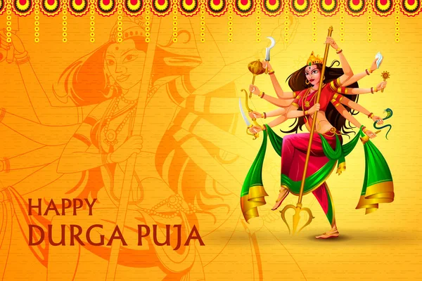 Happy Durga Puja Indie festiwal tło wakacje — Wektor stockowy