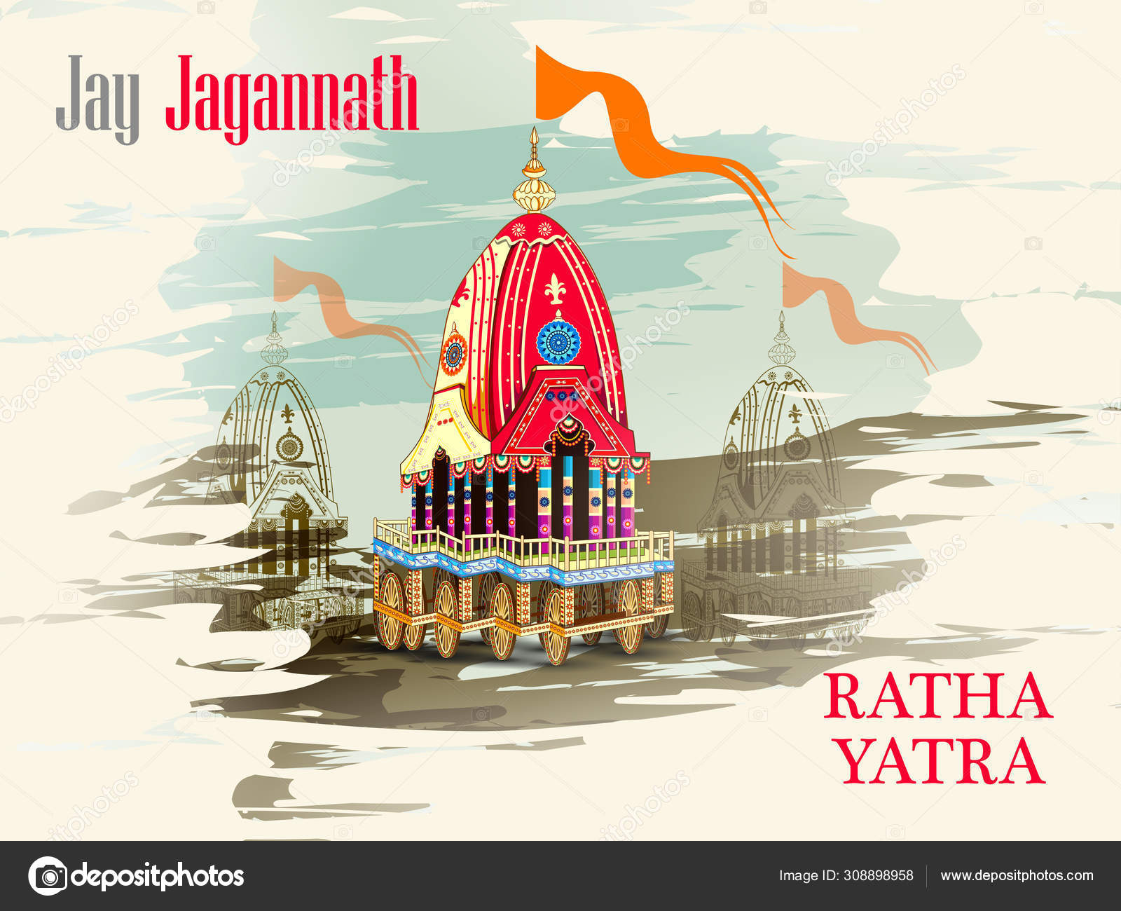 Rath Yatra Lord Jagannath festival Holiday background celebrated in