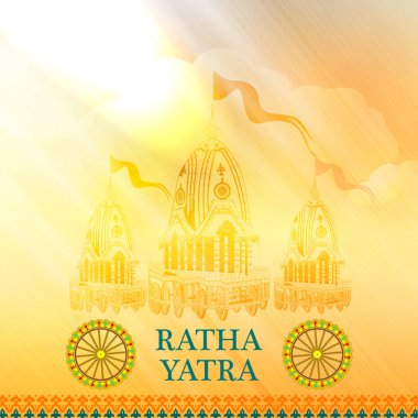 Rath Yatra Lord Jagannath festivali. Hindistan 'ın Odisha kentinde tatil arkaplanı kutlandı.
