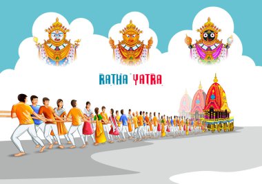 Rath Yatra Lord Jagannath festival Holiday background celebrated in Odisha, India clipart