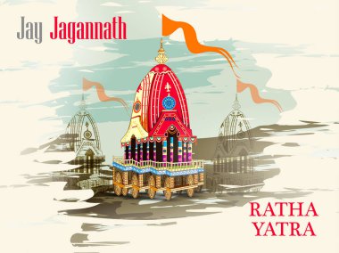 Rath Yatra Lord Jagannath festival Holiday background celebrated in Odisha, India clipart