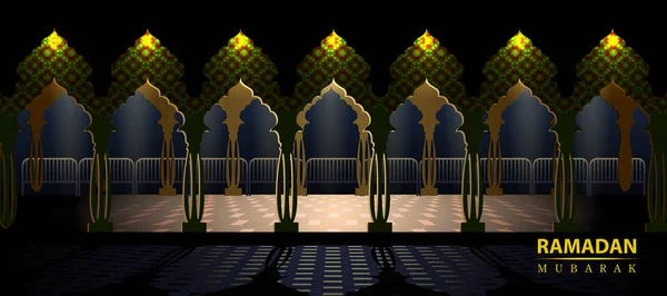 Islámské oslavy pozadí s textem Ramadan Kareem — Stockový vektor