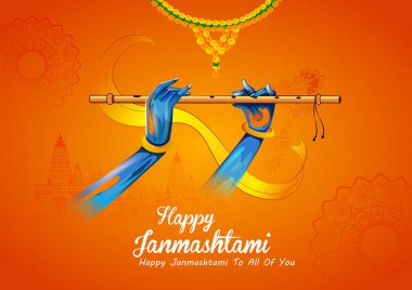 Mutlu Krishna Janmashtami Festivali Hindistan 'ın Arkaplanı