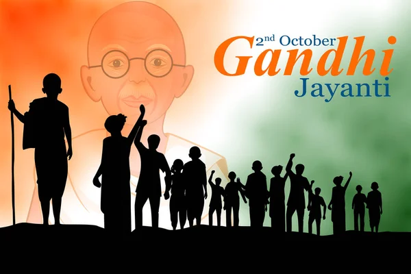 stock vector Mahatma Gandhi Bapu or Father of Nation and national hero of India for 2nd October Gandhi Jayanti background
