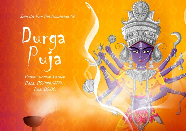 Feliz Durga Puja India festival fondo de vacaciones — Vector de stock