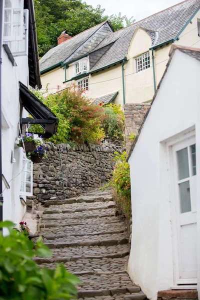 Clovelly Devonshire Ngiltere Nin Kalbinde Güzel Eski Köy Sokaklarında Güzel — Stok fotoğraf