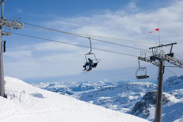 Paysage Enneigé Hivernal Domaine Skiable Autriche Europe — Photo