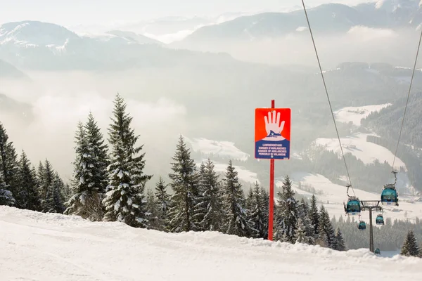 Landschap Oostenrijkse Apls Skigebied Winter Sneeuwlandschap Prachtige Bergen Een Zonnige — Stockfoto