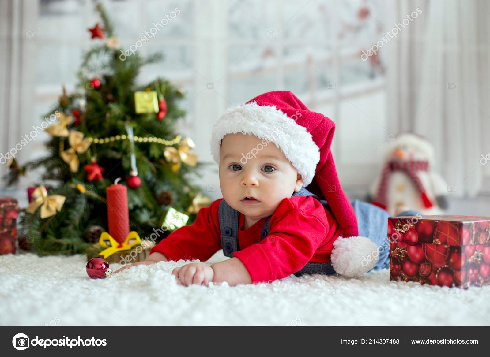 NANYUAYA Baby Xmas Outfit Santa Claus Print Long Sleeve Dress Top+Pants Clothes Set