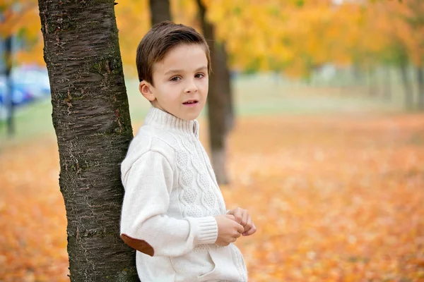 Zoete Portret Van Preschool Kind Luisteren Muziek Met Hoofdtelefoons Mobiele — Stockfoto