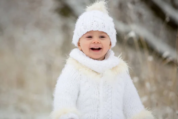 Schattige Kleine Peuter Jongen Zijn Oudere Broers Buiten Spelen Met — Stockfoto