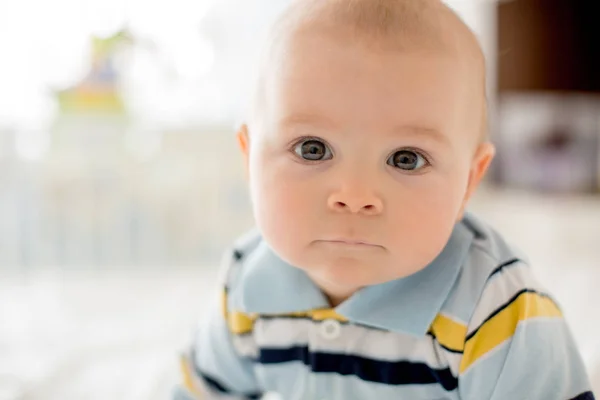 Portrait Cute Smiling Infant Baby Boy Happy Childhood Concept — Stock Photo, Image