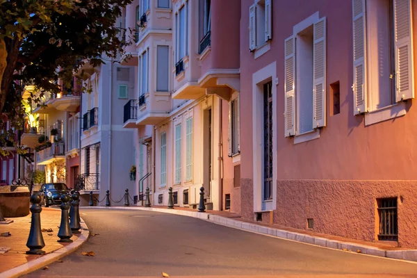 Rua Mônaco Vila Mônaco Verão Monte Carlo Noite — Fotografia de Stock